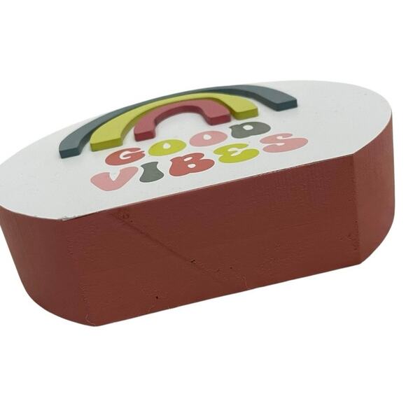 NWT Good Vibes Rainbow Standing Home Decor - Picture 5 of 7